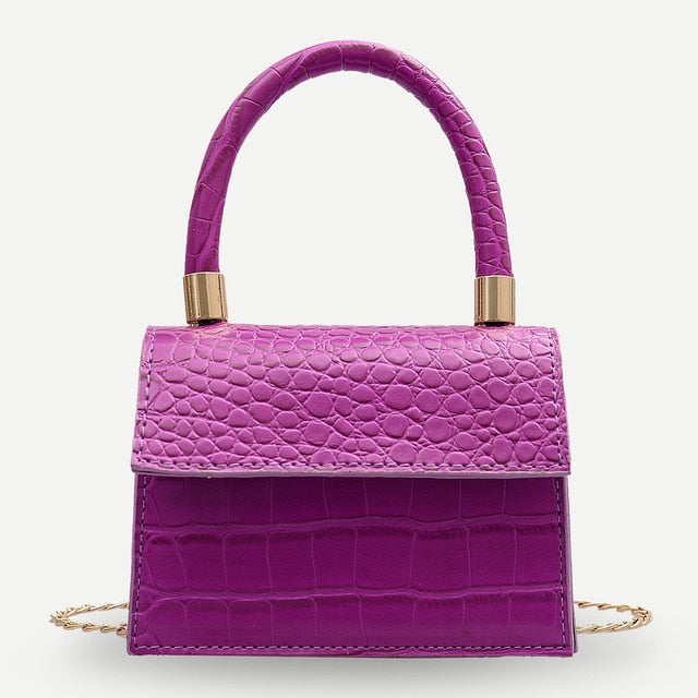 Mini Small Square bag 2020 New Fashion Quality PU Leather Women's Handbag Alligator Leather Chain Shoulder Messenger Bags totes