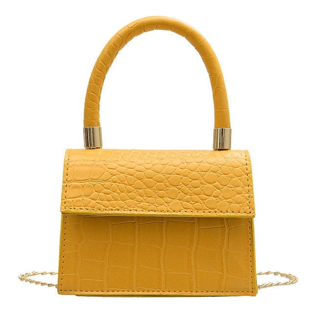 Mini Small Square bag 2020 New Fashion Quality PU Leather Women's Handbag Alligator Leather Chain Shoulder Messenger Bags totes