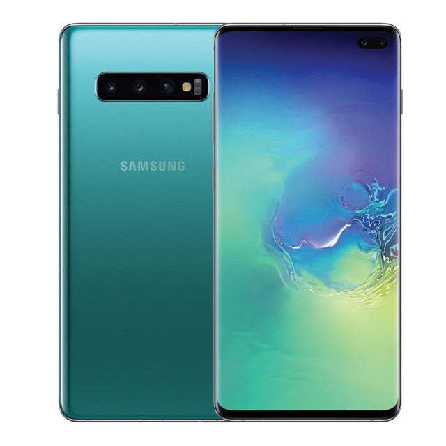 Unlock Samsung Galaxy S10+ S10 Plus G975U 4G Mobile Phone 8GB 128GB Octa Core 6.4" 5Camera Snapdragon 855 NFC Android Cell Phone