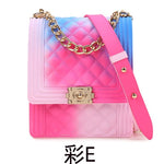 PVC Summer Jelly Bag Mini Crossbody Bags for Women 2020 Rainbow Color Women's Handbags and Purses Graffiti Messenger Phone Bags