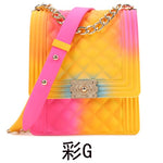 PVC Summer Jelly Bag Mini Crossbody Bags for Women 2020 Rainbow Color Women's Handbags and Purses Graffiti Messenger Phone Bags
