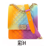 PVC Summer Jelly Bag Mini Crossbody Bags for Women 2020 Rainbow Color Women's Handbags and Purses Graffiti Messenger Phone Bags