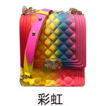 PVC Summer Jelly Bag Mini Crossbody Bags for Women 2020 Rainbow Color Women's Handbags and Purses Graffiti Messenger Phone Bags