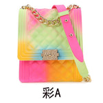 PVC Summer Jelly Bag Mini Crossbody Bags for Women 2020 Rainbow Color Women's Handbags and Purses Graffiti Messenger Phone Bags