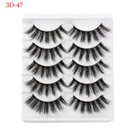 5 Pairs 6D Faux Mink Hair False Eyelashes Natural Long Wispies Lashes Handmade Cruelty-free Criss-cross Eyelashes Makeup Tools