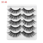 5 Pairs 6D Faux Mink Hair False Eyelashes Natural Long Wispies Lashes Handmade Cruelty-free Criss-cross Eyelashes Makeup Tools