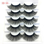 5 Pairs 6D Faux Mink Hair False Eyelashes Natural Long Wispies Lashes Handmade Cruelty-free Criss-cross Eyelashes Makeup Tools