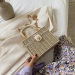 High-quality Weave Straw Tote bag 2020 Women's Designer Handbag Summer Chain Shoulder Crossbody Bag Lady Travel Beach bag