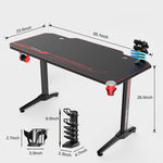 55x23 Inch Ergonomic Gaming Desk E-sports Computer Table PC Desk Gamer Tables Workstation with USB Gaming Handle Rack&Mouse Pad