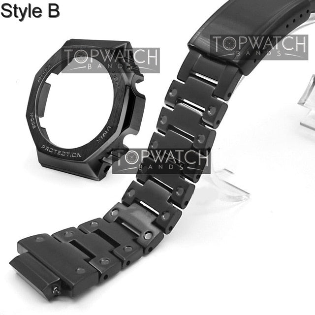 For GA2100 Watch Band Strap Bezel/Case 316L Stainless Steel Metal Steel Belt With Tools Wholesale Watchband GA-2100 GA2110