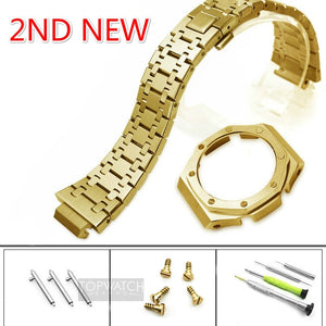 For GA2100 Watch Band Strap Bezel/Case 316L Stainless Steel Metal Steel Belt With Tools Wholesale Watchband GA-2100 GA2110