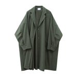 [EAM] Women Green Brief Big Size Long Trench New Lapel Long Batwing Batwing Sleeve Loose Windbreaker Fashion Spring 2020 1X135