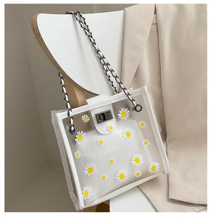 Women's Daisy Shoulder Bag Women's Bag New Fashion All-match Transparent Jelly Chain Bag women handbags  purse  clutches women