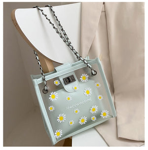 Women's Daisy Shoulder Bag Women's Bag New Fashion All-match Transparent Jelly Chain Bag women handbags  purse  clutches women