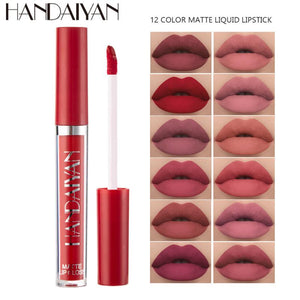 HANDAIYAN Lipstick nude 12 Colors Lipgloss Set Natural Moisturizer Waterproof matte makeup lip stick maquiagem Lips make up TSLM