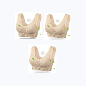 3PCS Big Size Bras Push Up Gather Lace Trim Lingerie Sexy Front Clouse Bra Sleep Sports Bralette Brassiere нижнее белье