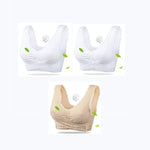 3PCS Big Size Bras Push Up Gather Lace Trim Lingerie Sexy Front Clouse Bra Sleep Sports Bralette Brassiere нижнее белье