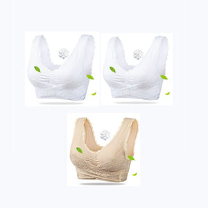 3PCS Big Size Bras Push Up Gather Lace Trim Lingerie Sexy Front Clouse Bra Sleep Sports Bralette Brassiere нижнее белье