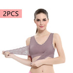 2Pcs Women Big Size Bras Front Clouse Push Up Gather Lace Trim Lingerie Sexy Bra Sleep Sports Bralette Brassiere нижнее белье