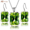 100% 925 Sterling Silver Jewelry Set Olive Created Peridot CZ Jewelry Sets Wedding Engagement Jewelry Victorian Vintage Style