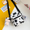 Hot Sale Cow Print Small Square Bag Canvas Crossbody Bag For Women Leisure Messenger Bag Women's Shoulder Bag Mobile Phone Purse