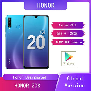 Orignal Huawei HONOR 20S 6GB+128GB Mobile Phones 6.15 Screen Kirin 710 Android 9 Front Rear HD Cams 4G Smartphone Ultra-thin