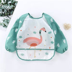 Baby Kids Toddler Long Sleeve Scarf Waterproof Art Smock Feeding Bib Apron Pocket Infant Boys Girls Burp Cloth Banana Bibs