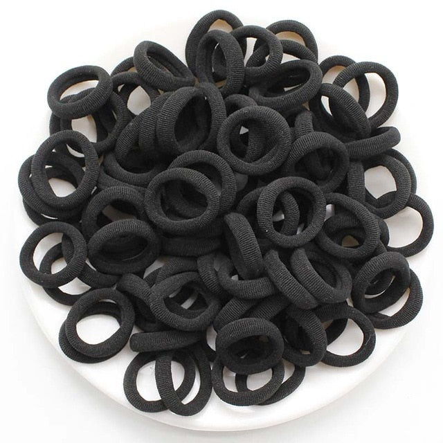 Kids Small Hair Tie Baby Girl Children Headbands Colorful Elastic Hair Bands Nylon Scrunchie Hair Rope 100pcs Hair Accessories