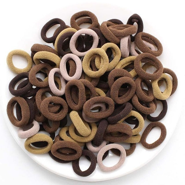 Kids Small Hair Tie Baby Girl Children Headbands Colorful Elastic Hair Bands Nylon Scrunchie Hair Rope 100pcs Hair Accessories