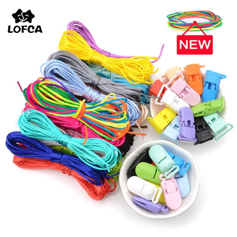 LOFCA Colorful Nylon Cord  Baby Teether Pacifier Clip Accessories  DIY For Teething Necklace Jewelry Pendant Making