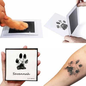 Safe Non-toxic Baby Footprints Handprint No Touch Skin Inkless Ink Pads Kits for 0-6 months Newborn Pet Dog Paw Prints Souvenir