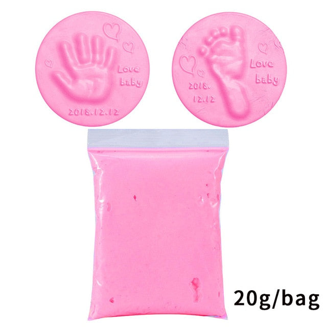 Soft Clay DIY Newborn Baby Souvenirs Hand Print Footprint Non-Toxic Clay Kit Casting Parent-Child Hand Ink Pad Fingerprint Toys