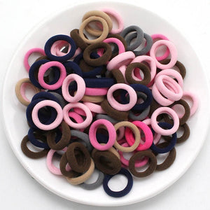 Kids Small Hair Tie Baby Girl Children Headbands Colorful Elastic Hair Bands Nylon Scrunchie Hair Rope 100pcs Hair Accessories