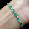 Natural Emerald 100% 925 Sterling Silver Bracelet for Women Vintage Fine Jewelry Wedding Precious Gift for Mother