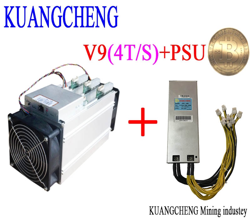 KUANGCHENG asic miner BITMAIN antminer V9 4TH/s (with PSU) Bitcoin Asic miner V9 Better than AntMiner S9 WhatsMiner M3 T9+ E9