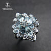 TBJ,100% natural 3ct Brazil aquamarine gemstone ring in 925 sterling silver precious stone jewelry for lady with gift box